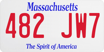 MA license plate 482JW7
