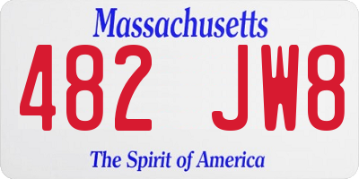 MA license plate 482JW8
