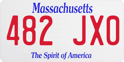 MA license plate 482JX0