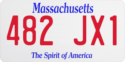 MA license plate 482JX1