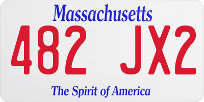 MA license plate 482JX2
