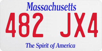 MA license plate 482JX4