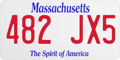 MA license plate 482JX5