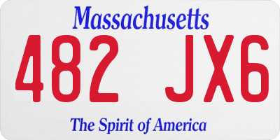 MA license plate 482JX6