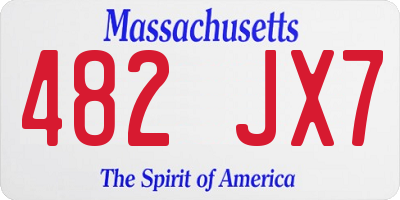 MA license plate 482JX7