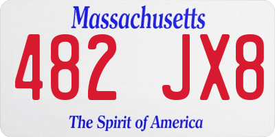 MA license plate 482JX8