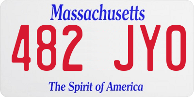 MA license plate 482JY0