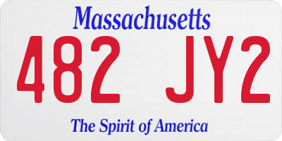 MA license plate 482JY2