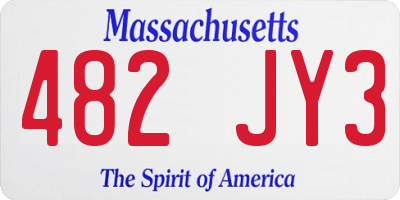 MA license plate 482JY3