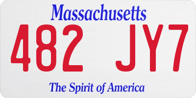 MA license plate 482JY7