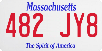 MA license plate 482JY8