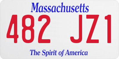 MA license plate 482JZ1