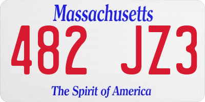 MA license plate 482JZ3