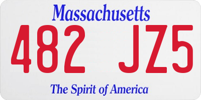MA license plate 482JZ5