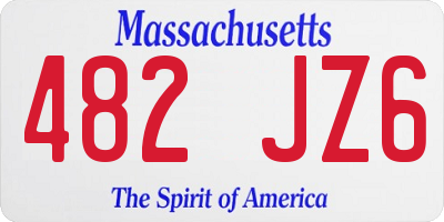 MA license plate 482JZ6