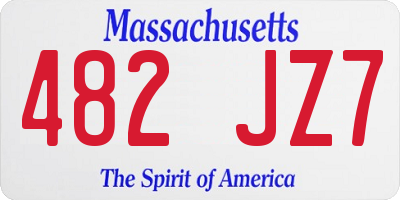 MA license plate 482JZ7