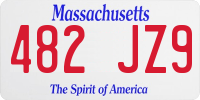 MA license plate 482JZ9