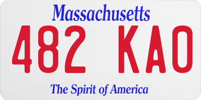 MA license plate 482KA0