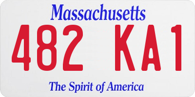 MA license plate 482KA1