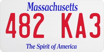 MA license plate 482KA3