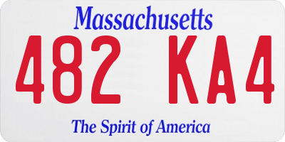MA license plate 482KA4