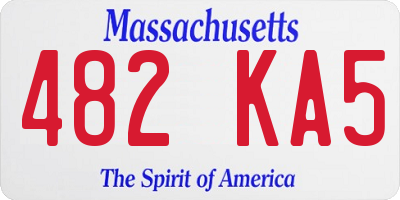MA license plate 482KA5