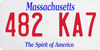 MA license plate 482KA7