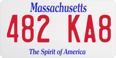 MA license plate 482KA8