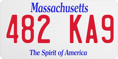 MA license plate 482KA9