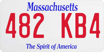 MA license plate 482KB4