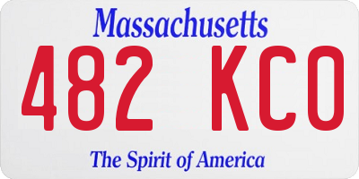 MA license plate 482KC0