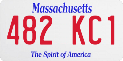 MA license plate 482KC1
