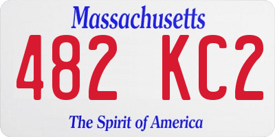 MA license plate 482KC2