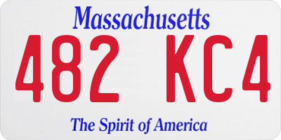 MA license plate 482KC4
