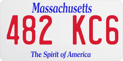 MA license plate 482KC6