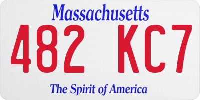 MA license plate 482KC7