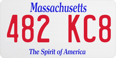 MA license plate 482KC8