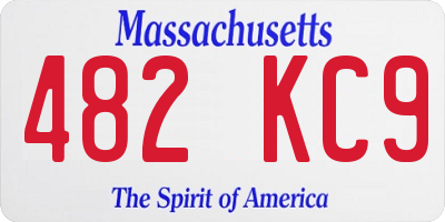 MA license plate 482KC9