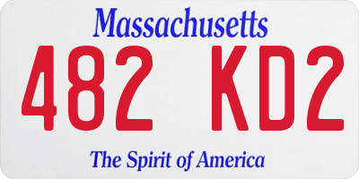 MA license plate 482KD2