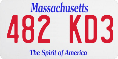 MA license plate 482KD3