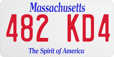 MA license plate 482KD4