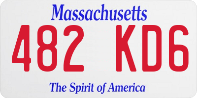 MA license plate 482KD6