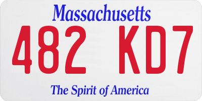 MA license plate 482KD7