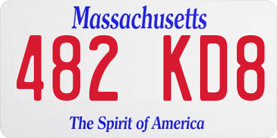 MA license plate 482KD8