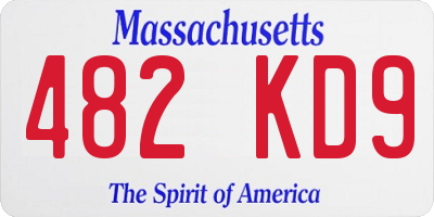 MA license plate 482KD9