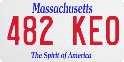 MA license plate 482KE0