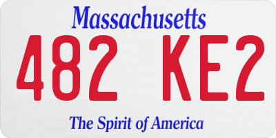MA license plate 482KE2