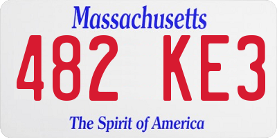 MA license plate 482KE3