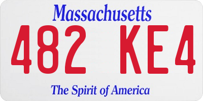 MA license plate 482KE4