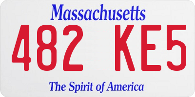 MA license plate 482KE5